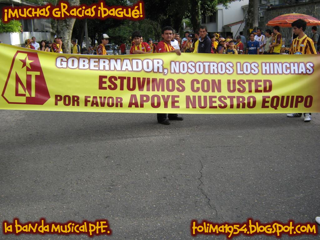 La marcha de la Revolución Vinotinto Sur en pro de la participación del Deportes Tolima en la Copa Mustang 1 2009