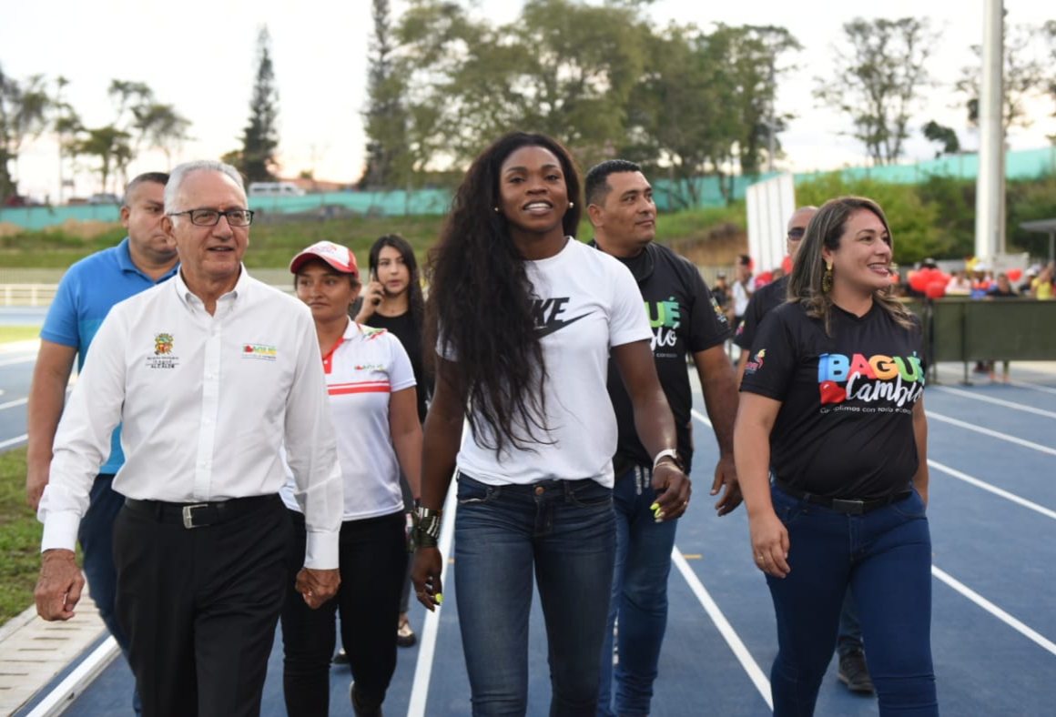 De talla internacional: Con Catherine Ibargüen, se habilitó moderno estadio de Atletismo de Ibagué