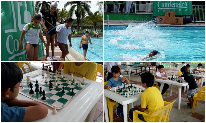 Con torneos de Natación y Ajedrez, Comfenalco Tolima siguió celebrando sus 60 años