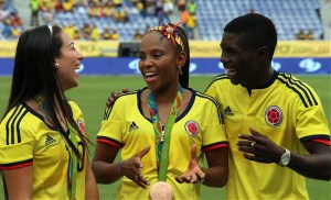 Íngrit Valencia, presente en el triunfo (2-0) de Colombia ante Venezuela en Barranquilla