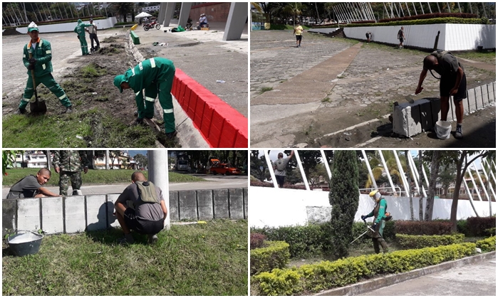 Exitosa jornada de limpieza de los exteriores del estadio Murillo Toro, casa del DEPORTES TOLIMA