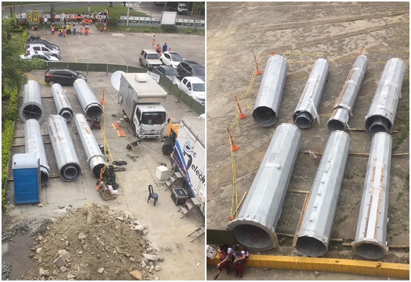 Listos mástiles que serán instalados en modernización del sistema de iluminación del Murillo Toro