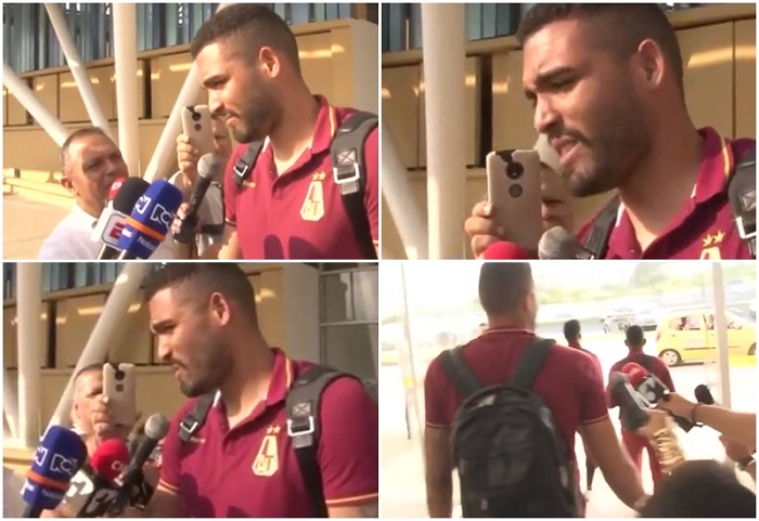 Álvaro Montero, portero del DEPORTES TOLIMA, guardó silencio a su llegada a Ibagué tras conocerse posible dopaje