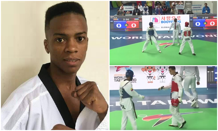 Román Mosquera compitió por el Tolima en el Mundial de Taekwondo en Corea del Sur
