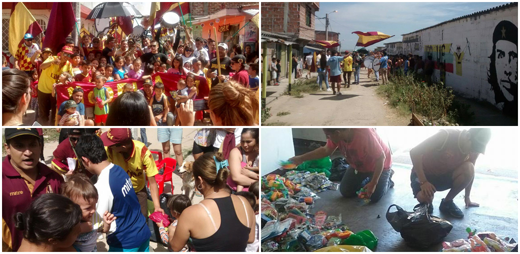 La Navidad Vinotinto y Oro se tomó los barrios populares de Ibagué: Iniciativa de hinchas del DEPORTES TOLIMA