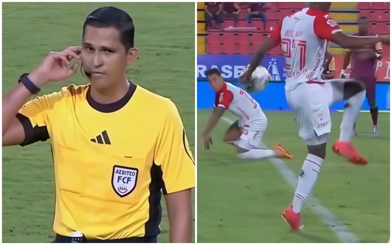 DEPORTES TOLIMA vs. Santa Fe: Diego Ruiz y un arbitraje perverso que perjudicó a los 'Pijaos'; penal claro que omitió en la derrota ante el campeón