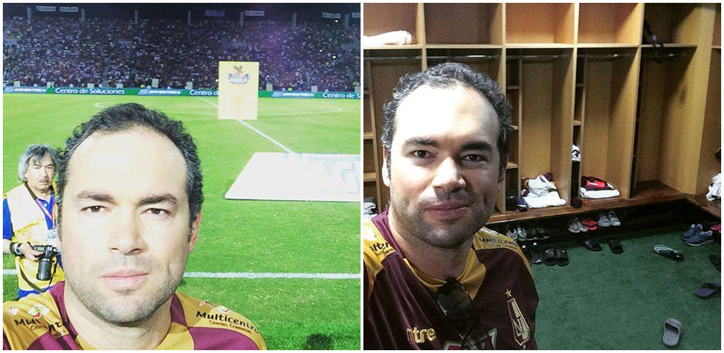 Santiago Cruz, presente en los actos de protocolo entre DEPORTES TOLIMA y Junior